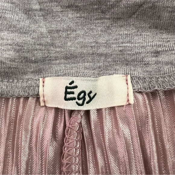 Shimmer pants blush rose gold shiny sparkly stretchy flare leg with grey waist - Picture 10 of 11